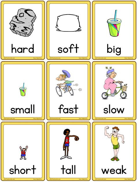 Image result for Adjective Cards Printable