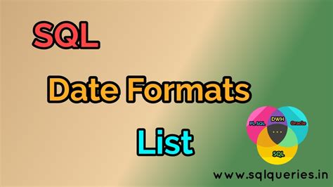 Image result for SQL Date Formats List