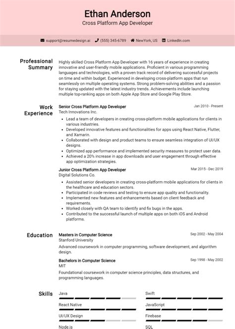 HTML5 Developer Resume 的图像结果