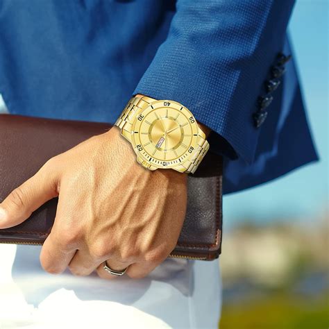 Buy SKYLONA Men's Watch with an Analog Display and Gold-Plated Chain ...