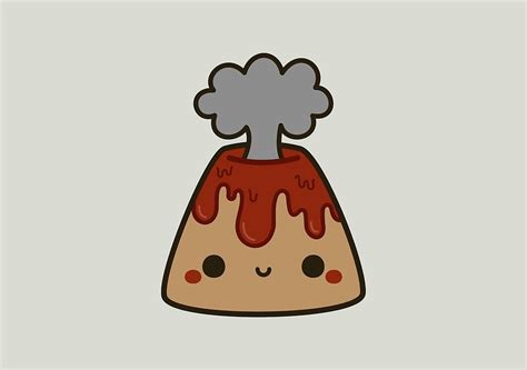 Cute Volcano Drawing by peppermintpopuk