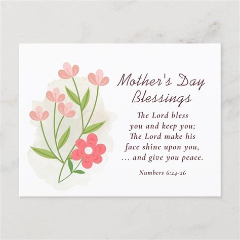 Mother's Day Blessings Bible Verse Christian Postcard | Zazzle ...