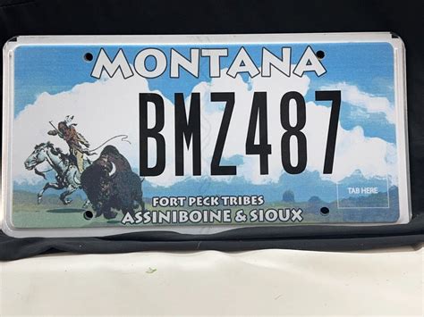 FORT PECK TRIBES ASSINIBOINE & SIOUX MONTANA LICENSE PLATE | #4574556028