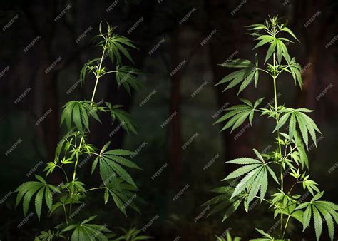 Premium Photo | Cannabis bushes that grows in the wild.cannabis bush at ...