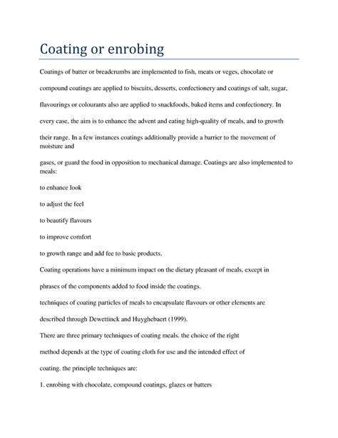 Coating or enrobing - Whenever I review these notes, it's like having a ...