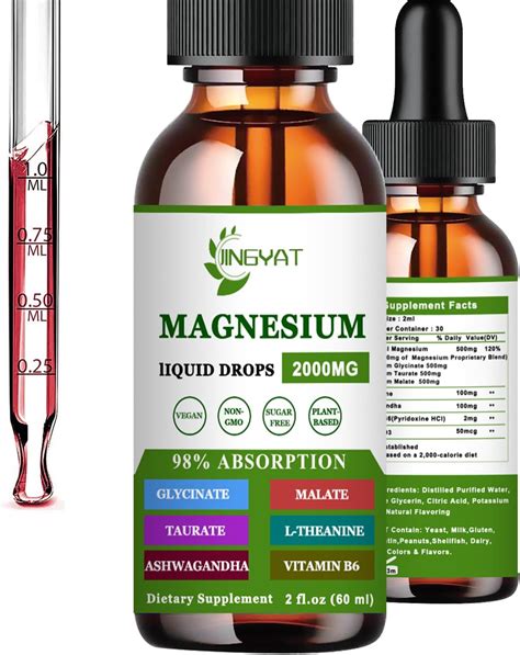Amazon.com: Cortisol Supplement Liquid | Magnesium Glycinate, Malate & Taurate | Highly ...