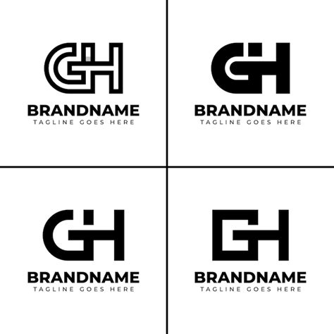 Letters gh monogram logo set suitable for any brand with gh or hg ...