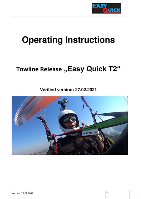 EASY QUICK T2 OPERATING INSTRUCTIONS MANUAL Pdf Download | ManualsLib