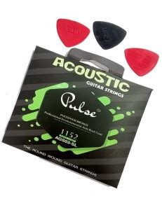 MUSIKING Acoustic PULSE GREEN ASOCUTIC STRING SET OF 6 WIRE AND PICK 3 ...