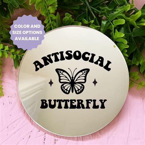 Antisocial butterfly | Stick-On Affirmation mirror for Your Wall ...