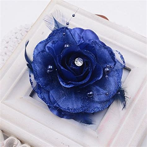 Buy Royal blue : 2pcs/lot 9cm artificial silk rose wedding decoration ...
