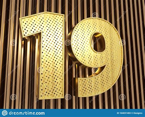 Number 19 Number Nineteen with Small Holes Stock Illustration ...