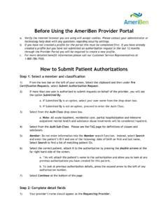 Before Using the AmeriBen Provider Portal How to Submit ... / before ...