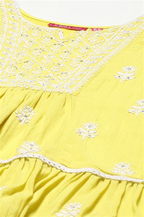Lime Green Cotton Tiered Kurta Straight Palazzo 2 Piece Set