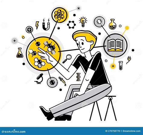 Scientist Discovering Science Theory and Making Experiments Vector ...