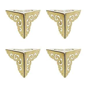 Tiazza 4Pcs Vintage Pure Brass Hollow Cloud Pattern Corner Protectors ...