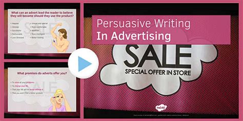 Third Level Persuasive Writing in Advertising PowerPoint