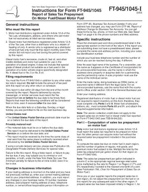 Fillable Online tax ny Form FT-945/1045-I: May 2003, Instructions for ...