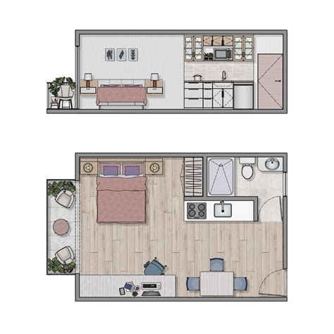 Studio apartment interior architecture design 🏠 Perfect for hotels and ...
