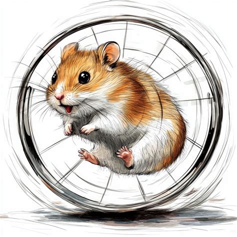 A cute hamster running on a wheel with a white background | Premium AI ...