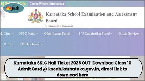 Karnataka SSLC Hall Ticket 2025 OUT: Download Class 10 Admit Card ...