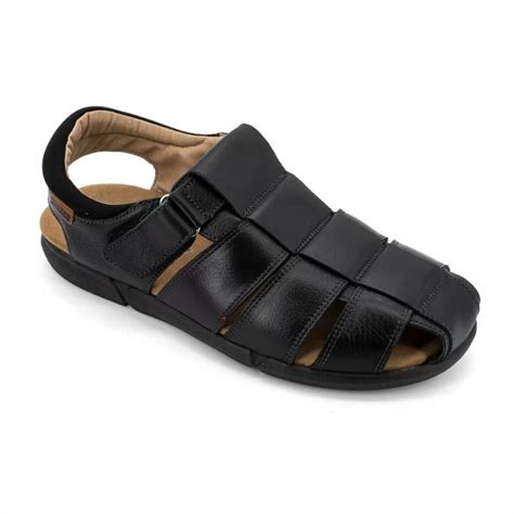 Anatomic Men Leather Sandals Baerchi 8402 MYKONOS, Black