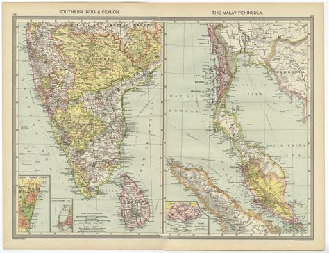 Map of Southern India, Ceylon, and Malay Peninsula – George Philip ...