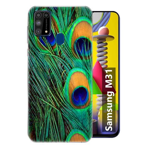 Fashionury Silicone Peacock Feathers Back Cover Case for Samsung M31 ...