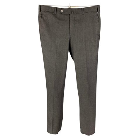 ISAIA Size 32 Gray Lana Wool Dress Pants For Sale at 1stDibs