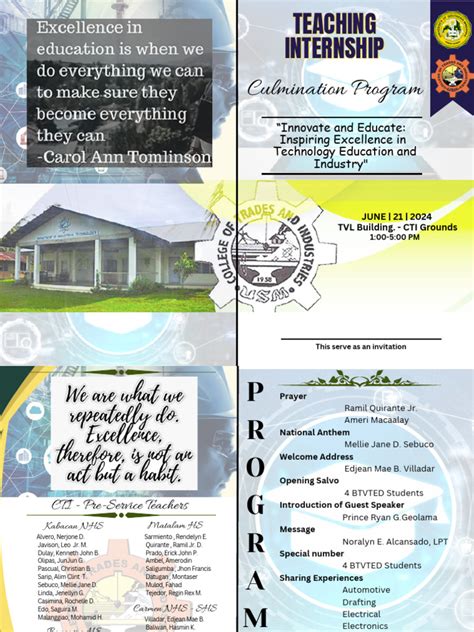 Image result for Culmination Program Sample