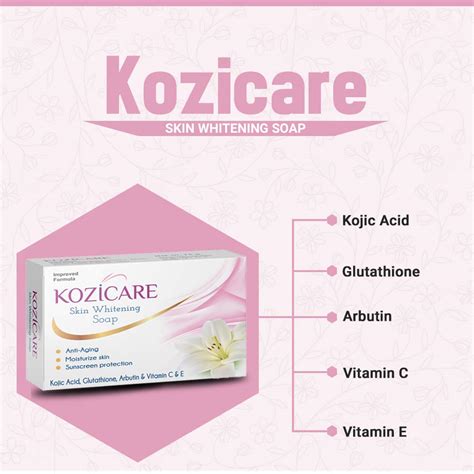 Buy Kozicare Kojic Acid, Vitamin E, Arbutin Skin Whitening Soap, 75g ...