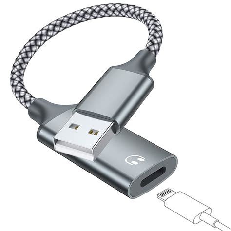 Cabo adaptador de áudio USB A para Lightning USB 3.0 macho para ...