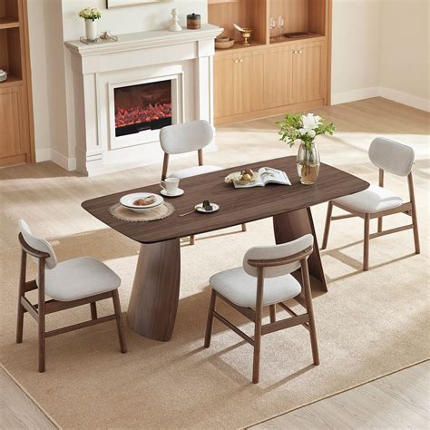 Glacia Modern Wood Dining Table | Sculpted Elegance – CHITA LIVING