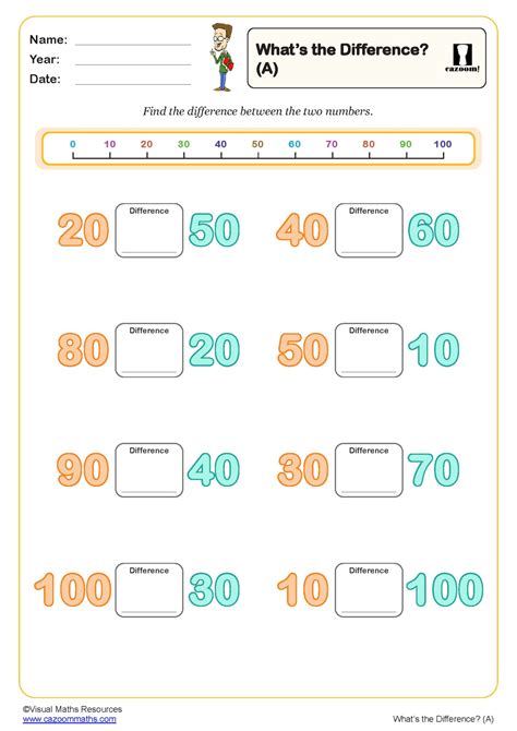 Difference within 10 Worksheet 的图像结果