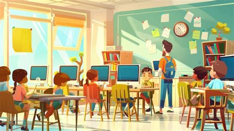 Computer Classroom Cartoon 的图像结果