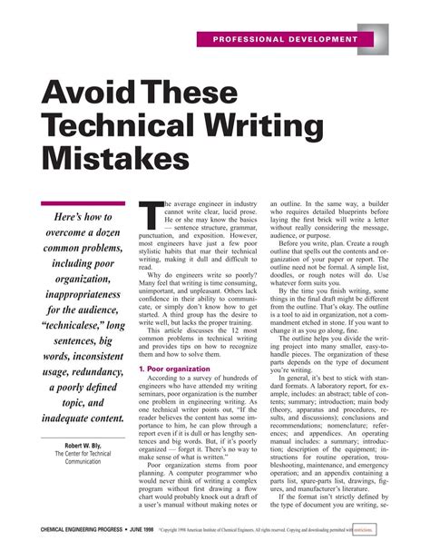 Avoid These Technical Writing Mistakes (PDF file)