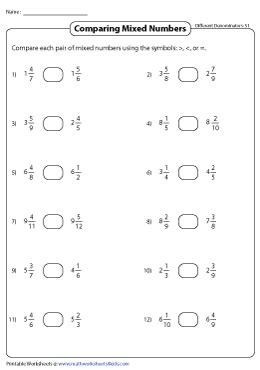 Comparing Mixed Numbers 的图像结果