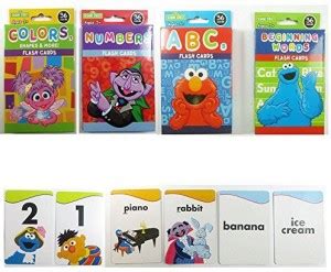 Generic 4 Sesame Street Flash Cards Beginning Words Numbers Colors ...