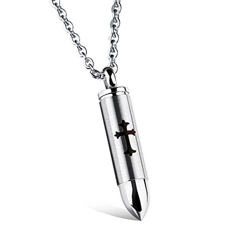 Yellow Chimes Cross Sign Silver Bullet Stainless Steel Cross Pendant ...