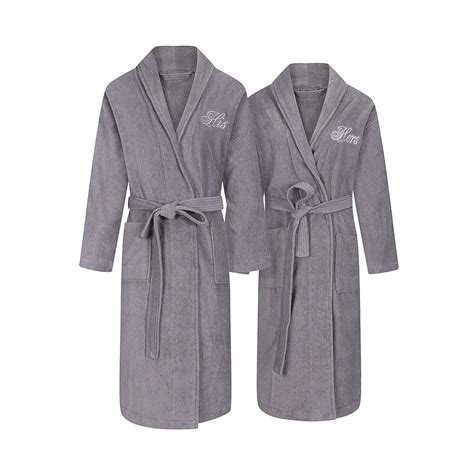 His and Hers Terry Bathrobes Set | Matching Couples Monogrammed Robes ...