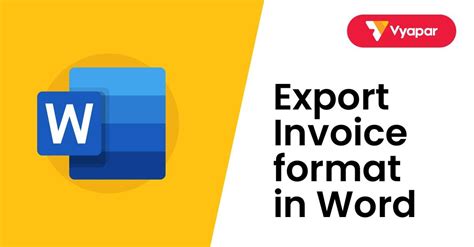 Export Invoice Format in Word (Free Download) - Vyapar App