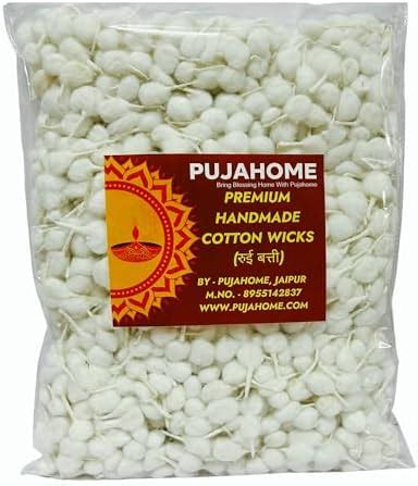 Pujahome Phool Batti Round Cotton Wicks Handmade GOL Batti for Pooja ...