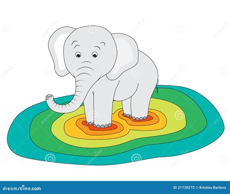 Heavy elephant stock vector. Illustration of floor, orange - 21120272