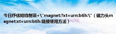 今日纾佸姏绉嶅瓙+"magnet:?xt=urn:btih:"（磁力头magnet:xt=urn:btih:链接使用方法）_华夏文化传播网