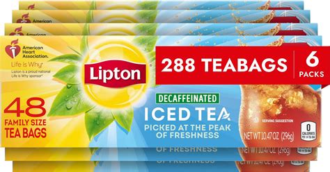 Amazon.com : Luzianne Decaffeinated Iced Tea Bags, Family Size, 48 ...