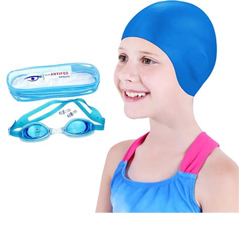 Fancydresswale Swimming Goggle Cap combo for kids- Assorted Color ...