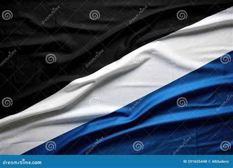 Black and White Flag with Blue Stripe Stock Photo - Image of black ...
