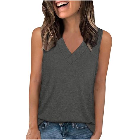 Baysbule Women's New Trending Casual V-Neck Tanks Blouse Stylish ...
