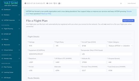 Image result for VATSIM Flight Plan