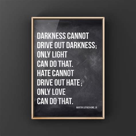 MLK Quote Darkness Cannot Drive Out Darkness Canvas or | Etsy